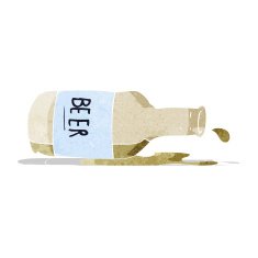 Cartoon Spilled Beer N3