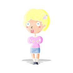 cartoon surprised woman N16
