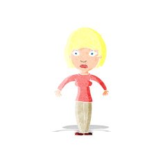 cartoon surprised woman N17
