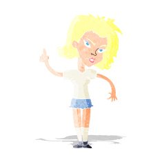 cartoon woman with idea N7