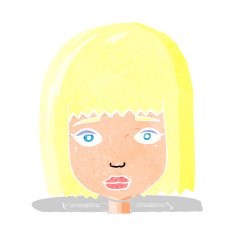 cartoon female face N12
