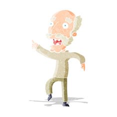 cartoon frightened old man N4