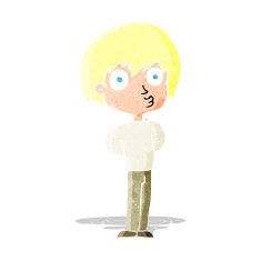 cartoon impressed boy