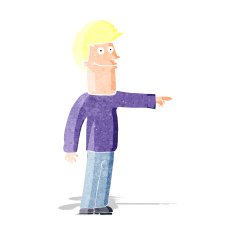 Cartoon Man Pointing N27