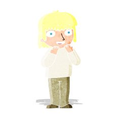 cartoon excited person