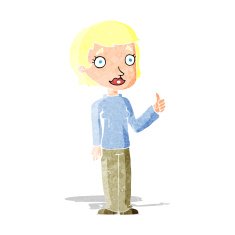 cartoon woman giving thumbs up symbol N3