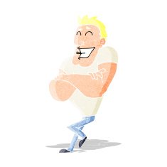 cartoon muscle guy