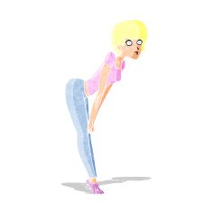 cartoon woman looking at something