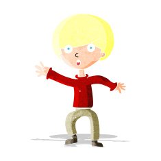 cartoon panicking boy