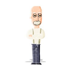 cartoon annoyed old man N2