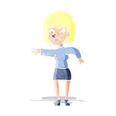 cartoon woman pointing N11