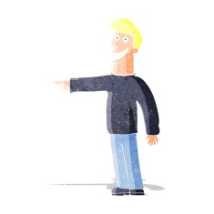 cartoon pointing man N26