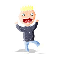cartoon crazy happy man