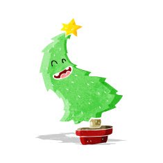 cartoon dancing christmas tree