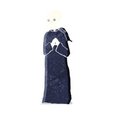 cartoon skeleton in black robe