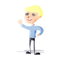 cartoon man making excellent gesture
