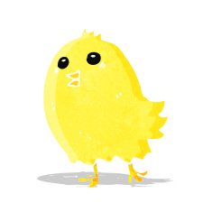 cartoon happy yellow bird