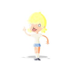 cartoon woman with idea N8