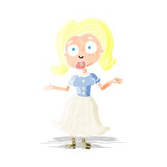cartoon confused girl