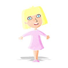 cartoon happy woman in dress N3