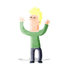 cartoon stresssed man