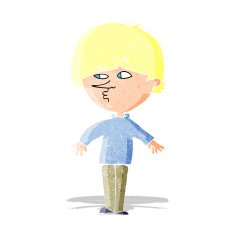 cartoon suspicious man looking over shoulder