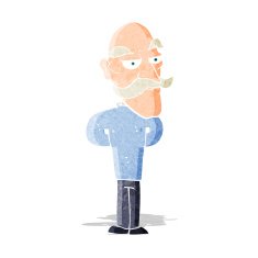 cartoon old man with mustache N3