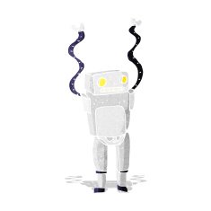 cartoon funny robot N14