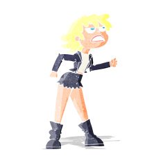 cartoon angry biker girl