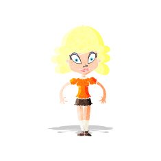cartoon pretty woman N16