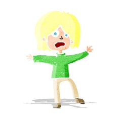 cartoon unhappy person