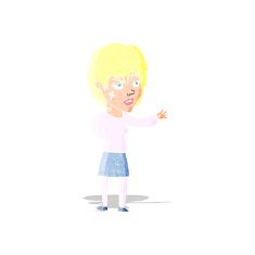 cartoon woman with sticking plaster on face