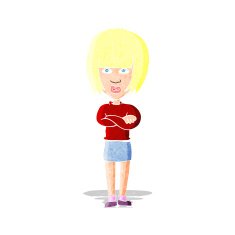 cartoon annoyed woman N16