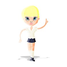 cartoon pretty woman with idea N2