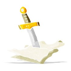 cartoon dagger in maps