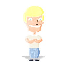 cartoon grinning man N9