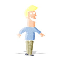 cartoon grinning man N10