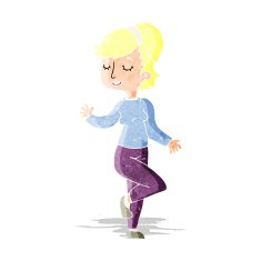 cartoon dancing woman N10