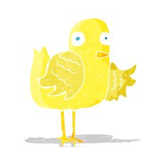 cartoon bird waving wing