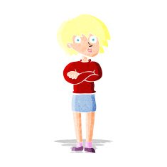 cartoon woman wit crossed arms