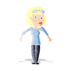 cartoon woman wearing goggles