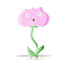 cartoon shocked flower