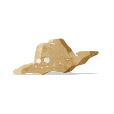 cartoon old australian hat