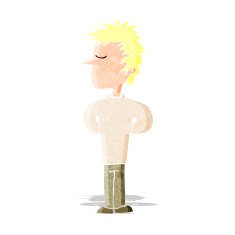 cartoon man ignoring