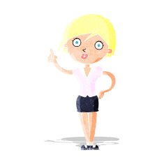 cartoon pretty woman with idea N3