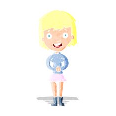 cartoon excited woman N9