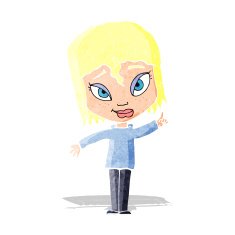 cartoon woman with idea N12