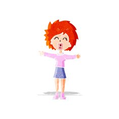 cartoon stressed out woman talking