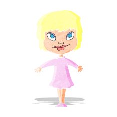 cartoon girl shrugging shoulders
