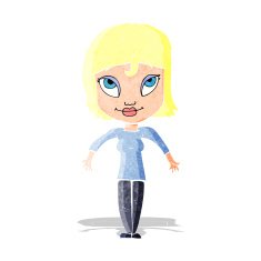 cartoon girl shrugging shoulders N2